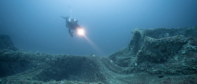 Ghost Diving diver discovers ghost nets on a wreck