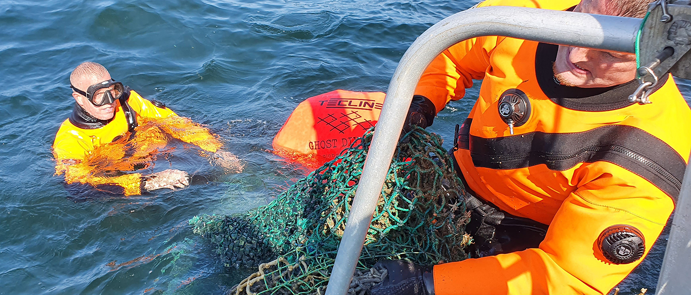 Ghost Diving - Trawler net recovered from MV Sirabuen shipwreck