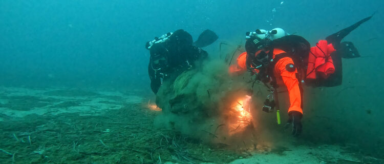 Ghost Diving - Three tons of fish farm nets recovered in Patroklos Greece