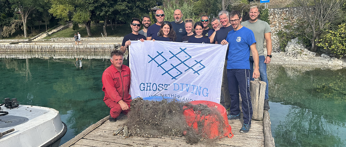 Ghost Diving - Ghost Divers with recoverde ghost gear at Lake Ohrid Macedonia